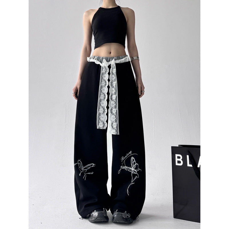 Fashion Temperament Lace Women's Casual Pants