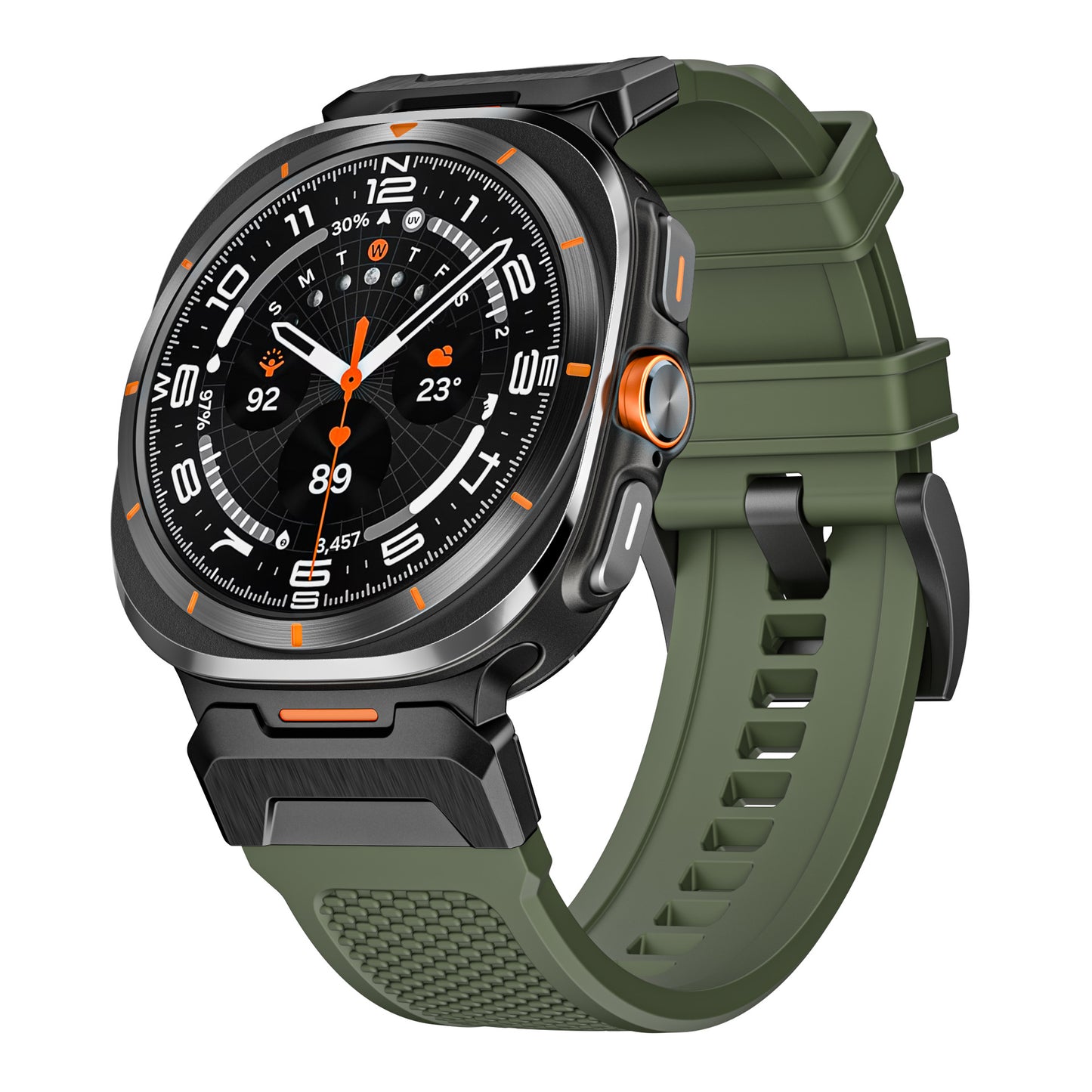 Functional Special Forces Strap Stainless Steel Rubber Watch Strap