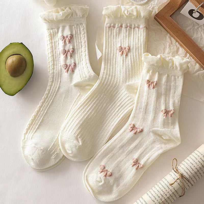 White Lace Fall Socks Ins
