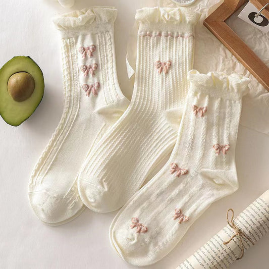 White Lace Fall Socks Ins
