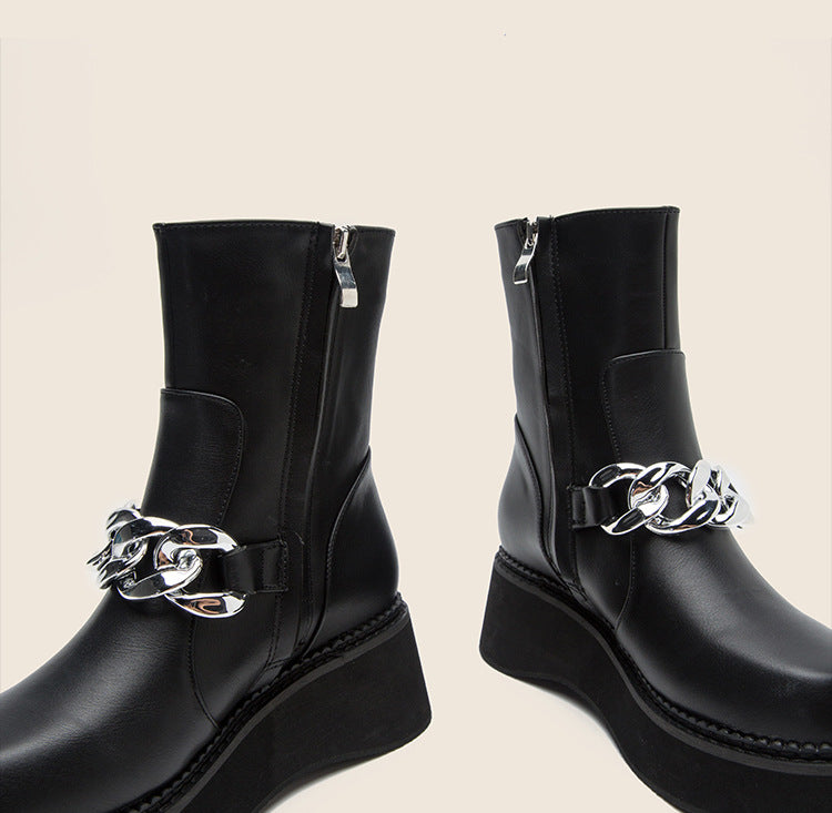 British Style Mid-tube Motorcycle Boots