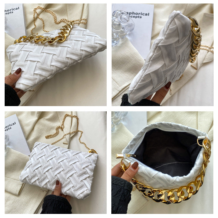 Simple Chain Shoulder Bag Solid Color Fashion