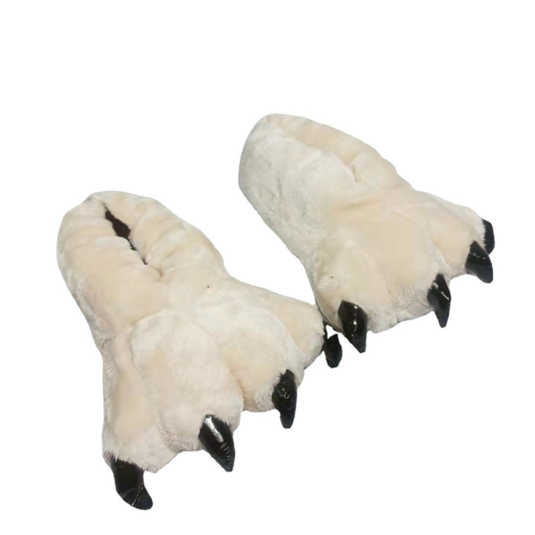 Dinosaur Paw Cotton Slippers Cartoon Couple Bag Heel Warm Shoes
