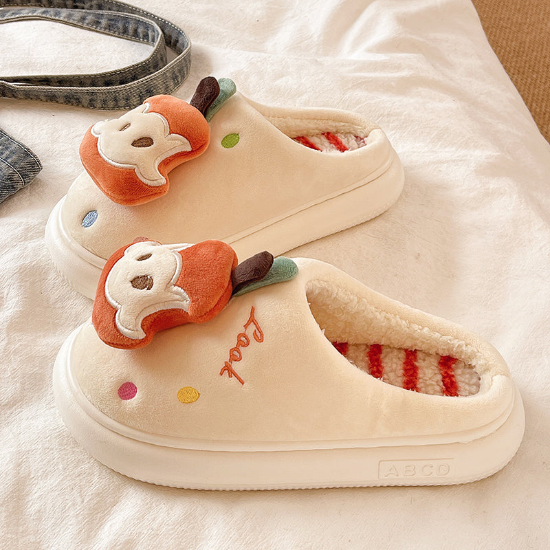 Velvet Thermal Non-slip Cotton Slippers Women