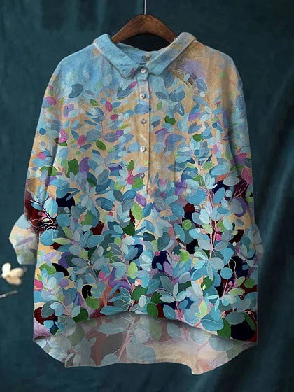 Long-sleeve 5-button Shirt With 3D Digital Animal Print