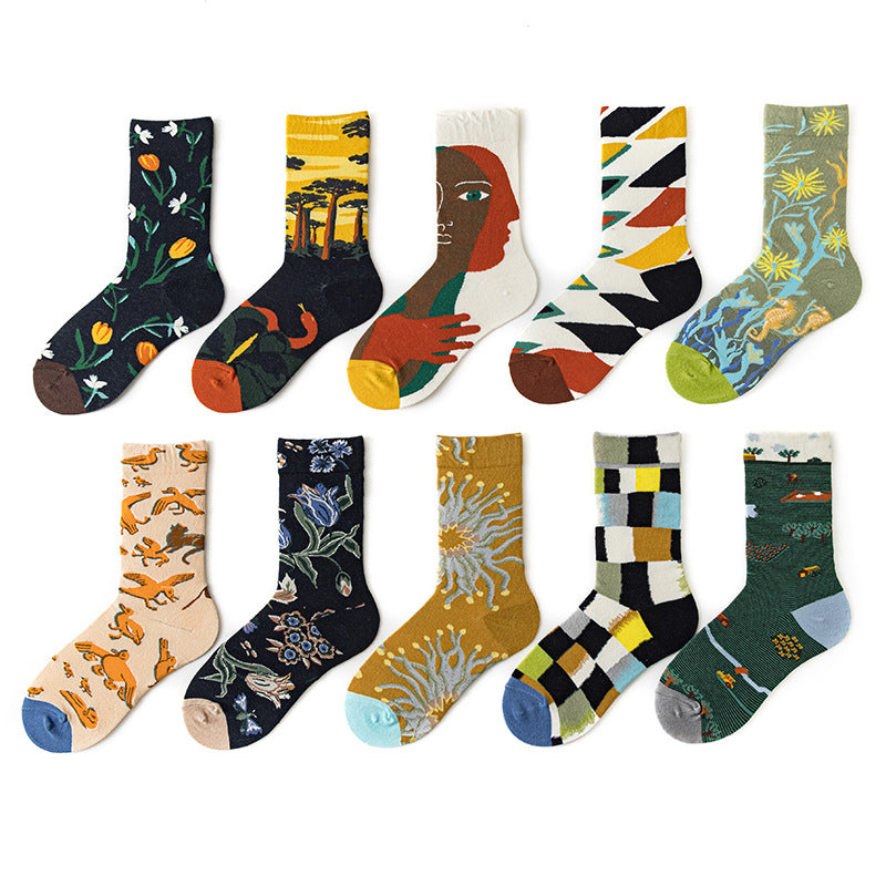 Women's Mid-calf Autumn And Winter 100 Cotton Socks