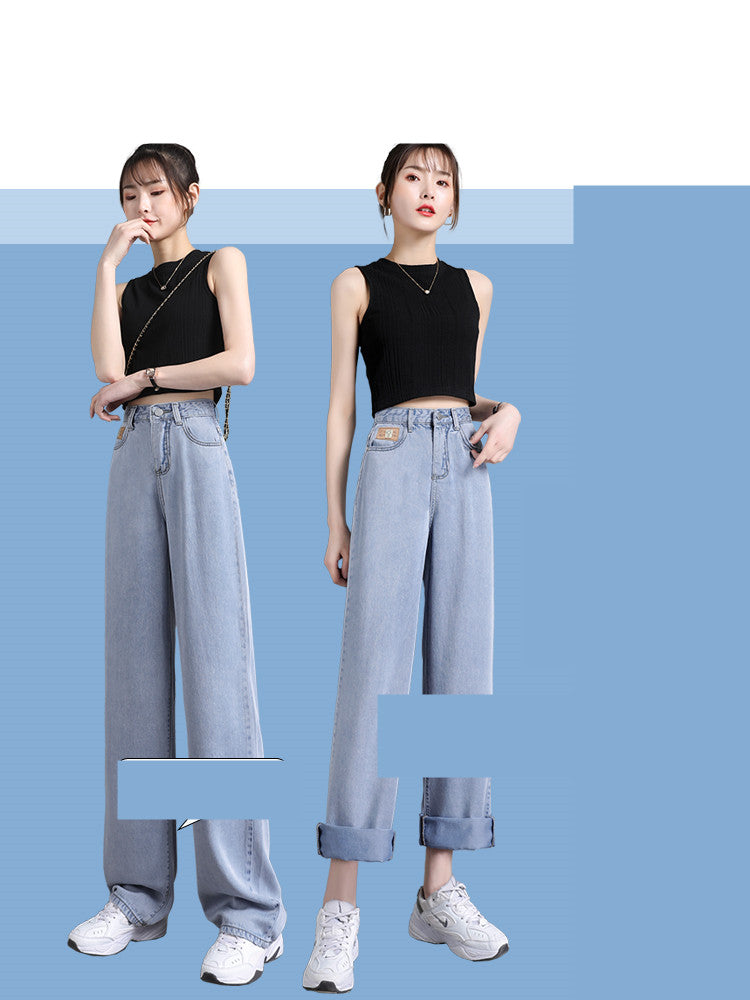 High-waisted Small Straight Wide Leg Pants
