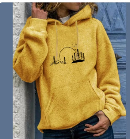 Hooded Solid Color Versatile Loose Student Hoodie Youth Casual