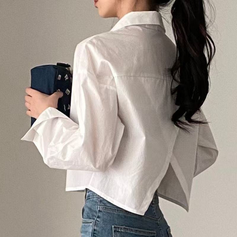 White French Sweet And Spicy Design Sense Niche Back Slit Loose Lapels Short Long Sleeve