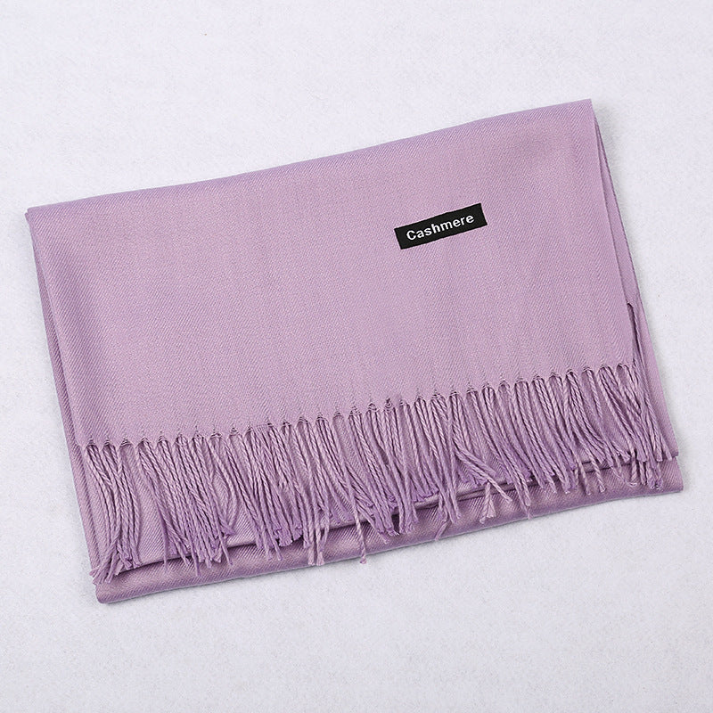 Solid Color Artificial Cashmere Scarf Female 220g Warm Shawl