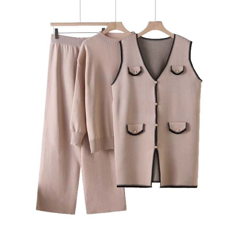 French-style Waistcoat Jacket Knitted Vest