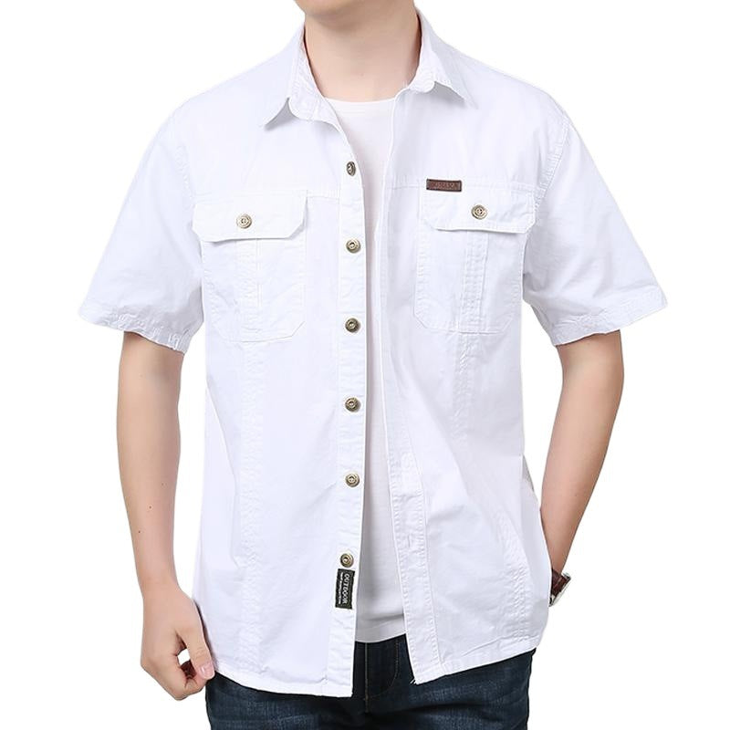 Solid Color Shirt Loose Half Sleeve Coat