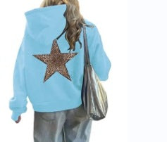 Women's Fashion XINGX Printed Loose Hooded Sweater