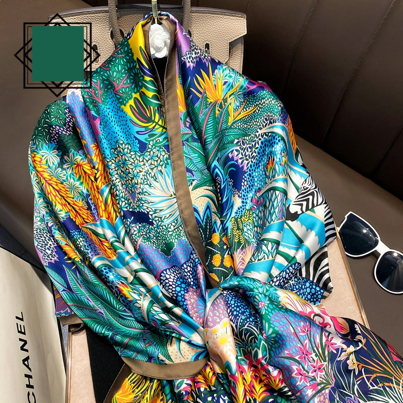 Summer Silk Women's Thin Section Fashion Lengthened Scarf Shawl