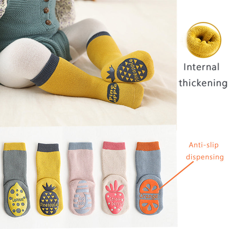 New Terry Thickened Baby Floor Socks Fruit Non-slip Dispensing