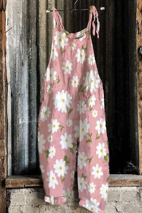 Printed Retro Wide-leg Women's Jumpsuit