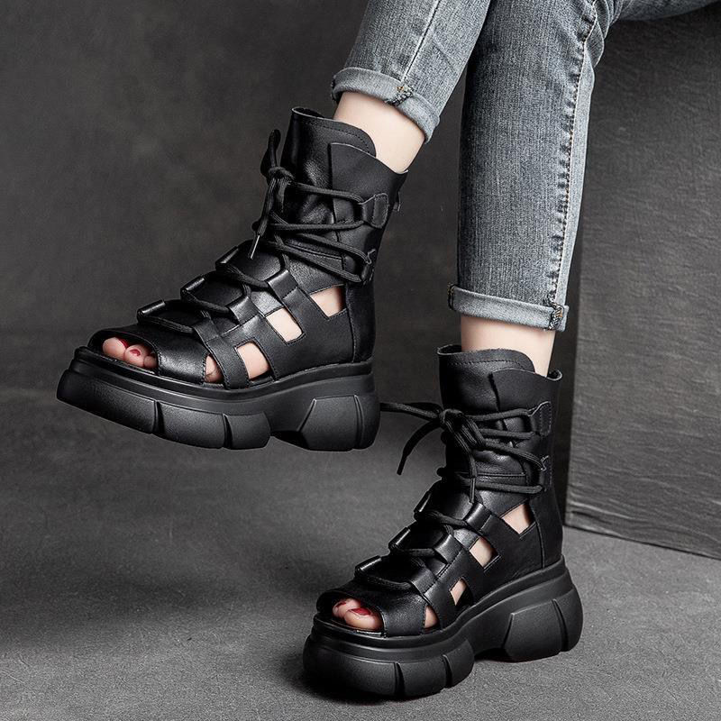 New Womens Sandals And Boots With A Hollowed-out Design