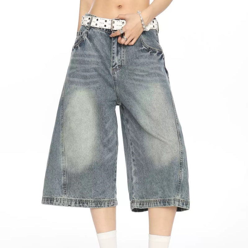 Do The Old Cowboy Cropped Pants Summer Loose Straight Casual Shorts
