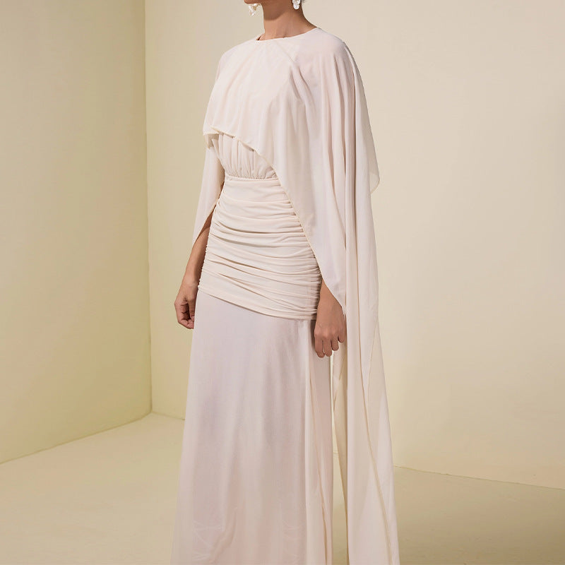 Womens Fashionable All-Match Patchwork Shawl-Waisted Dress