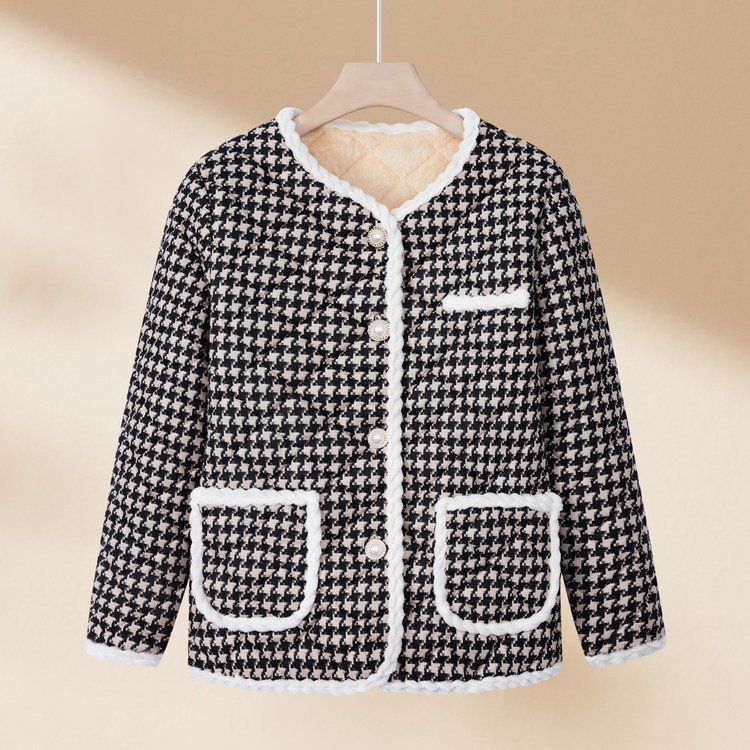 Fleece-lined Classic Style Cotton Coat Autumn And Winter