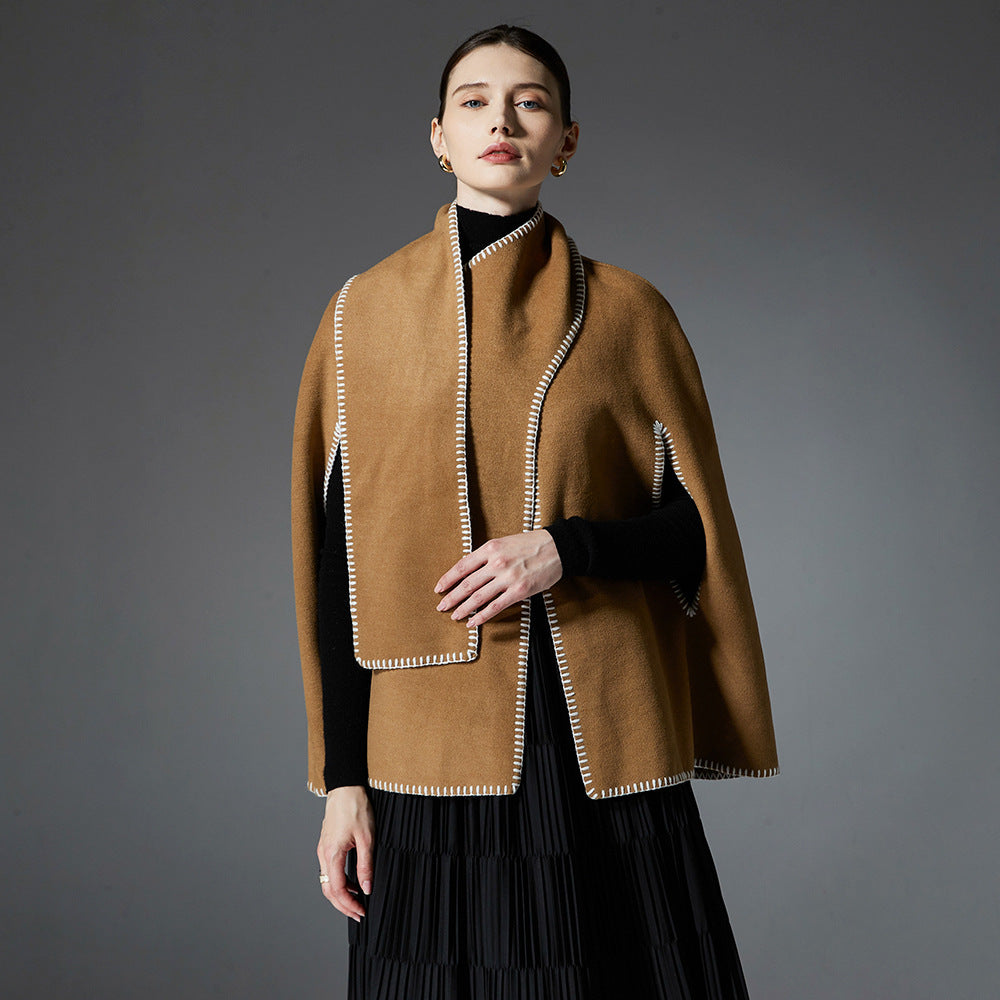 Women's Camel Stitching Cape Scarf Shawl