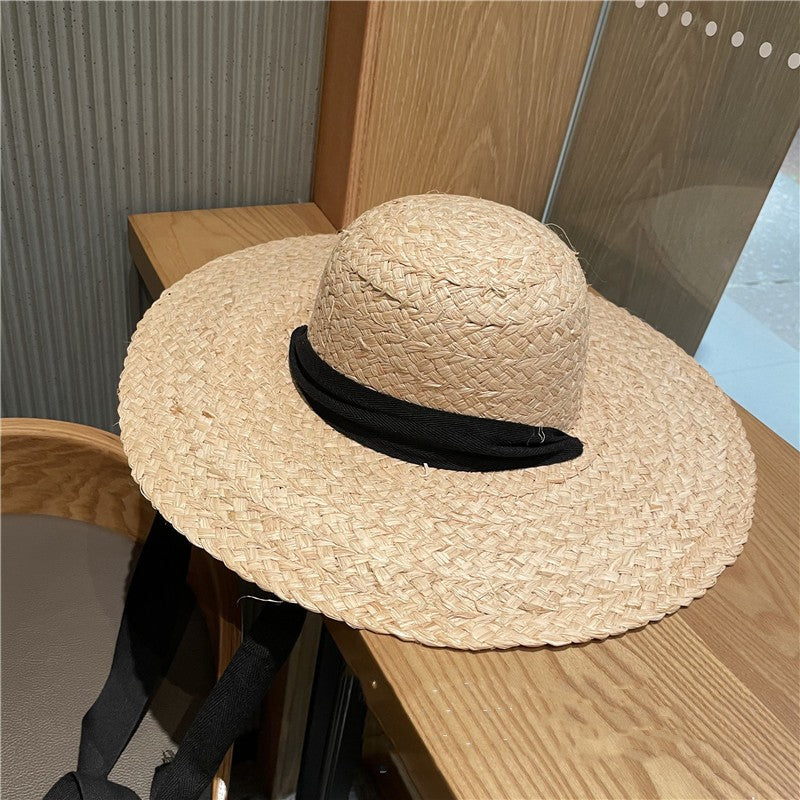 Round Head Beach Protection Sunscreen Holiday Binding Sun Hat