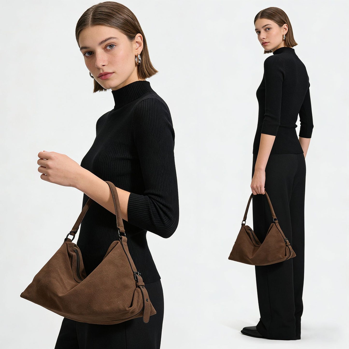 Vintage Suede Large-Capacity Tote Bag