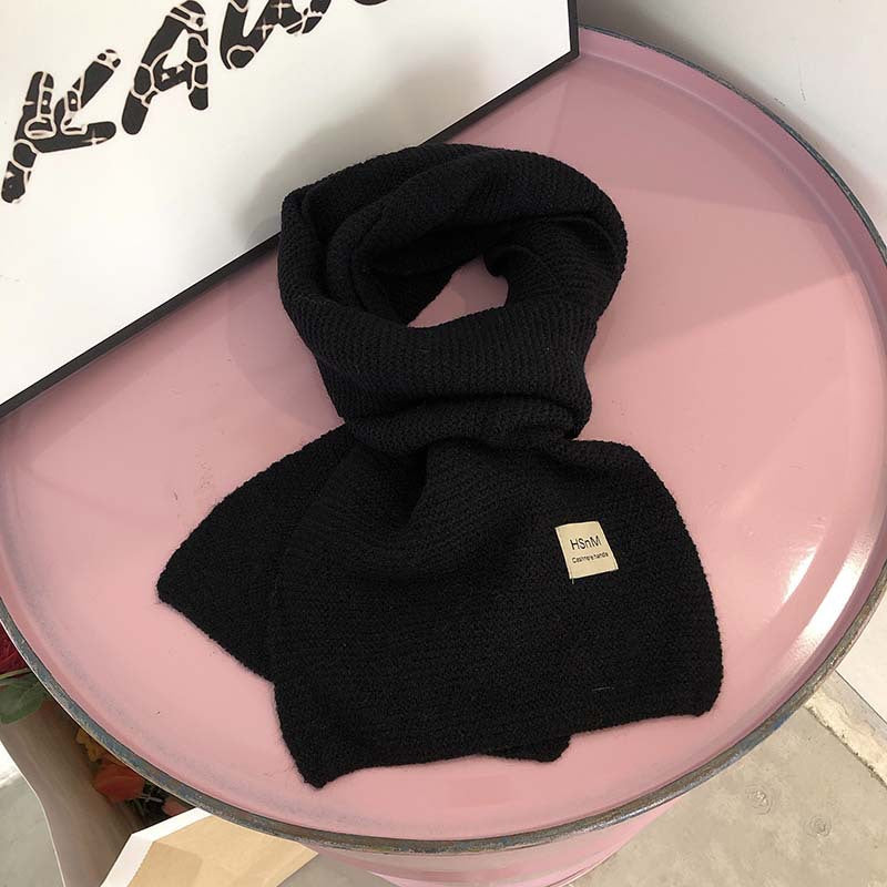 Pure Color Soft Knitted Women's All-match Warm Scarf
