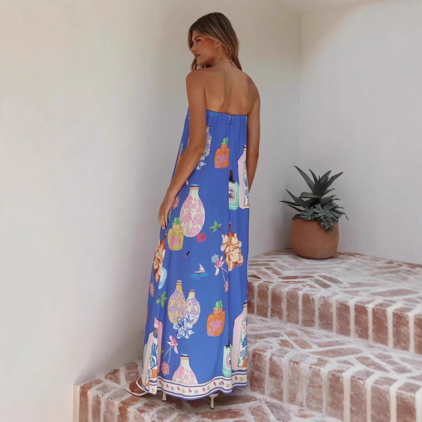 Summer New Style Tube Top Long Dress Women's
