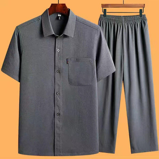 Loose ICE Cotton Two-piece Pocket Shirt