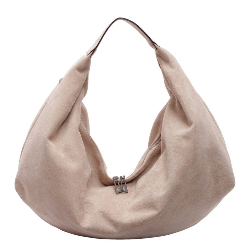 Retro Casual Large Capacity Totes Suede Fabric