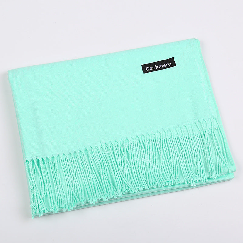 Solid Color Artificial Cashmere Scarf Female 220g Warm Shawl