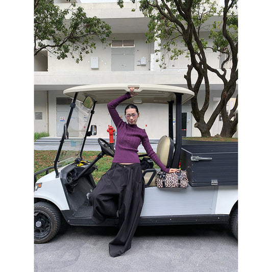Stylish Pleated Scimitar Suit Pants For Women
