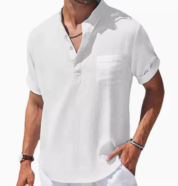 Loose Lapel Five-quarter Sleeve T-shirt
