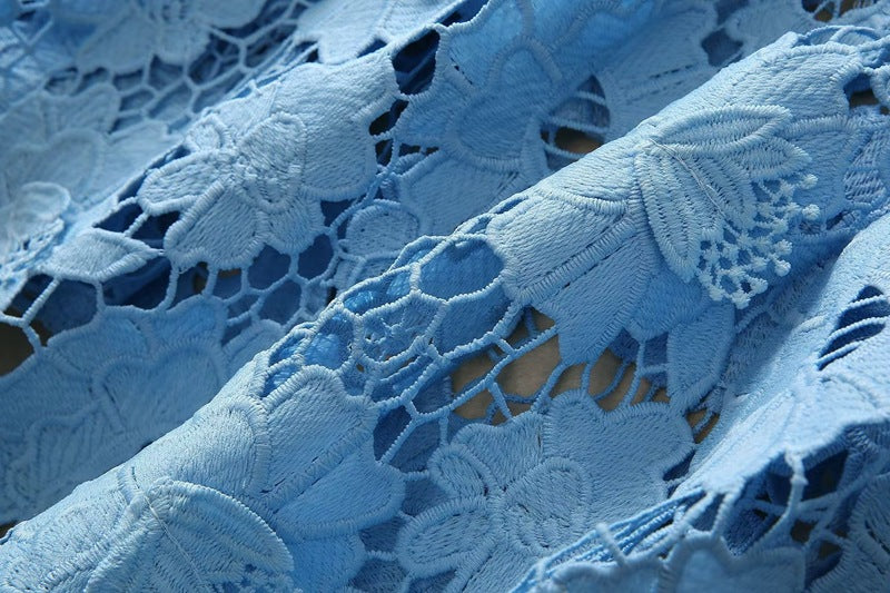 Lake Blue Lace Up High Dress