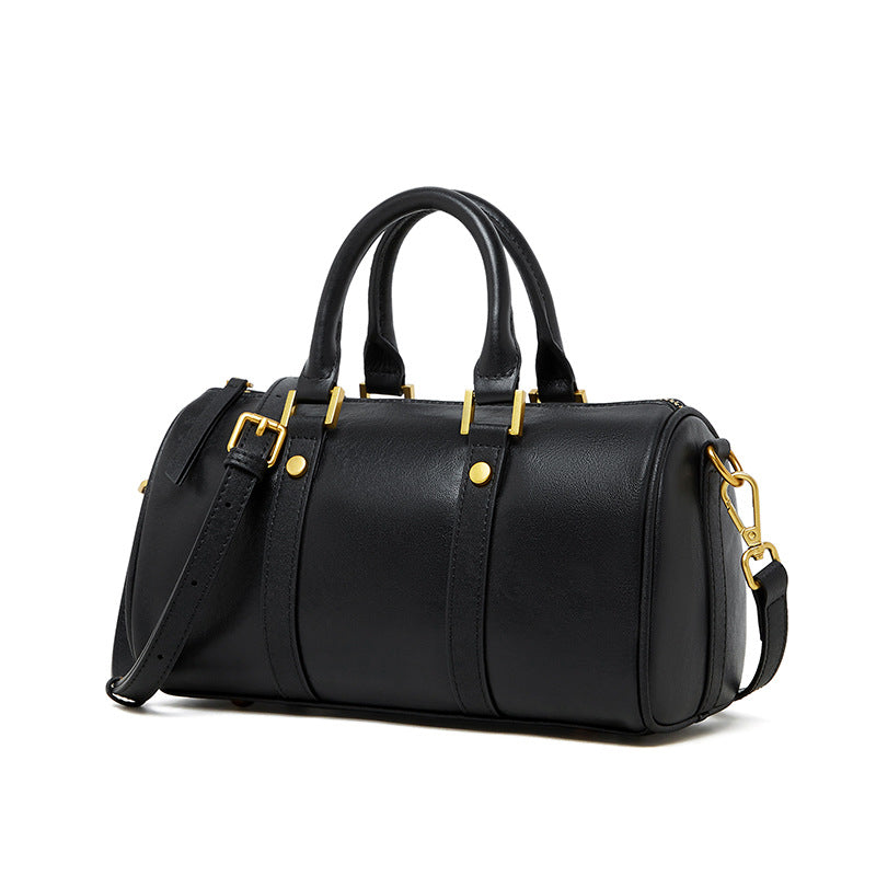 Retro bærbar crossbody-taske i okselæder