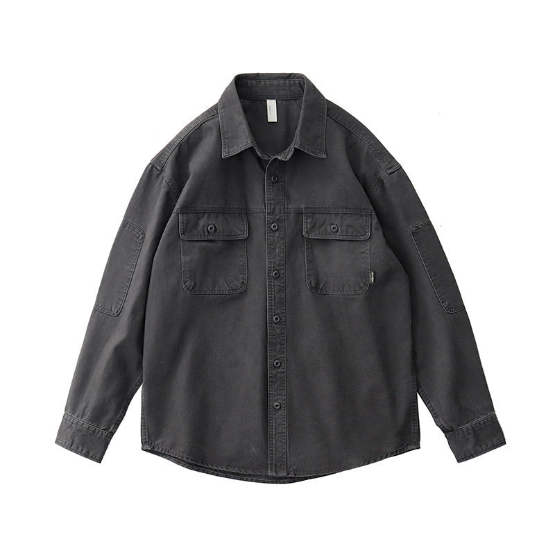 American Retro Workwear Fall Men's Long Sleeve Shirt