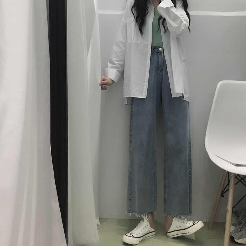 High Waist Loose All-match Chic Student Wide-leg Trousers