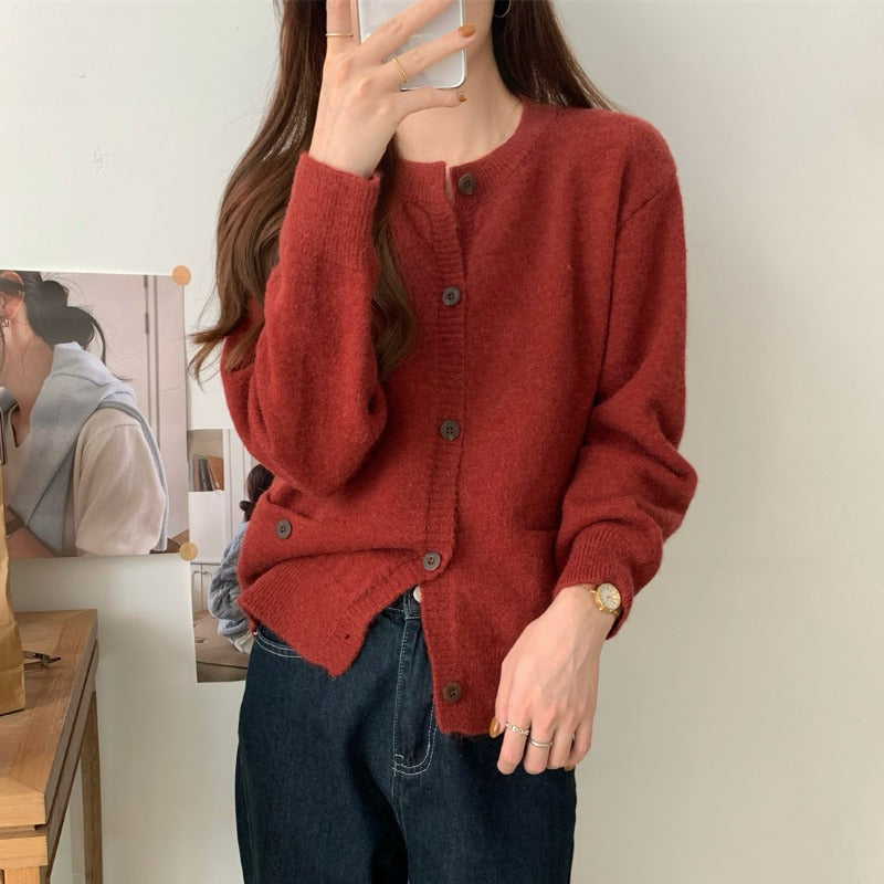 Long Sleeve Women's Knitted Cardigan Top