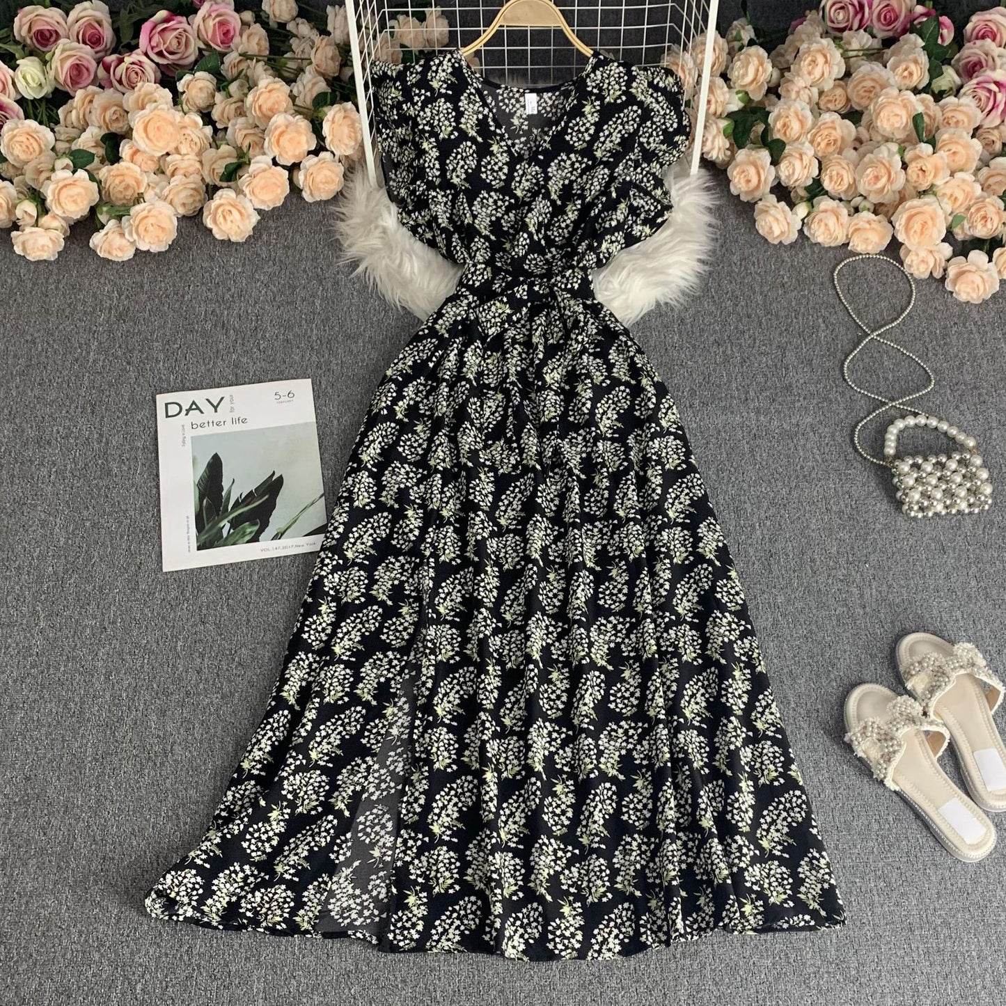 V-neck Dress With A Clever Strategically Designed Silhouette