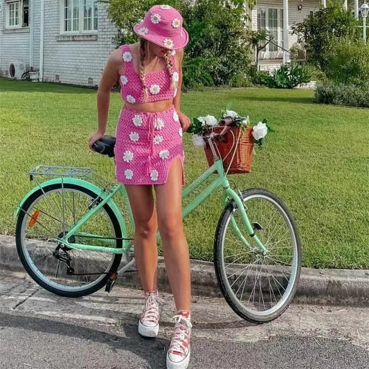 Woven Flower Fisherman's Hat For Women Japanese Versatility