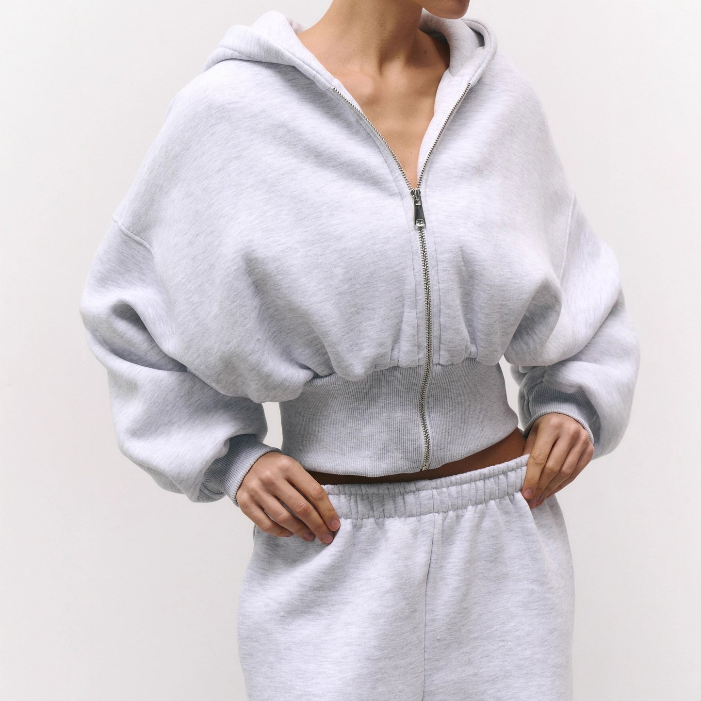 Classic Solid-Color Sweater Womens FallWinter Waist-Cinching Outerwear Set
