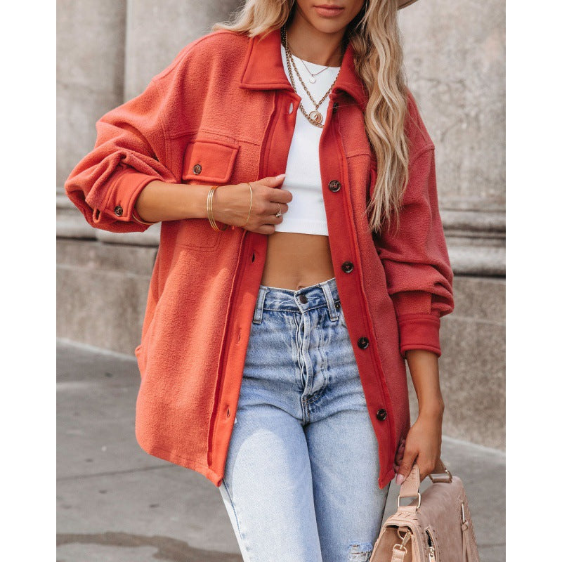 Medium And Long Lapel Style Casual Coat Women
