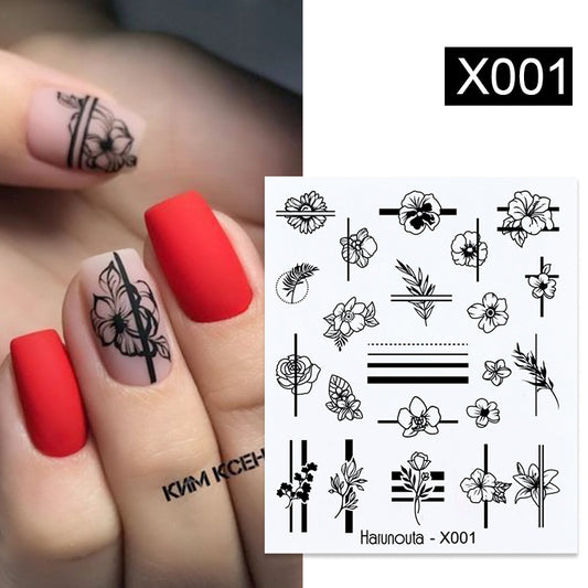 Neglekunst Sommerfugleklistermærke Blomsterblad Mærkat