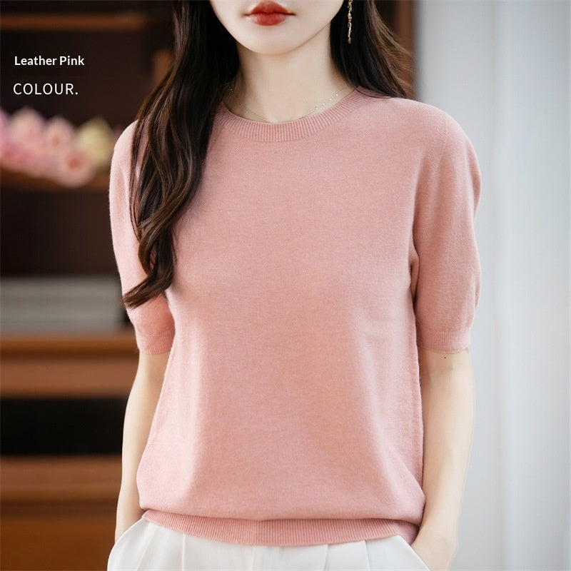Women's Loose Casual Short-sleeved Minimalist Sweater