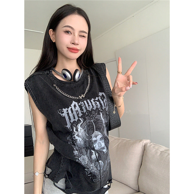 Summer Mid-length Loose Slimming Top
