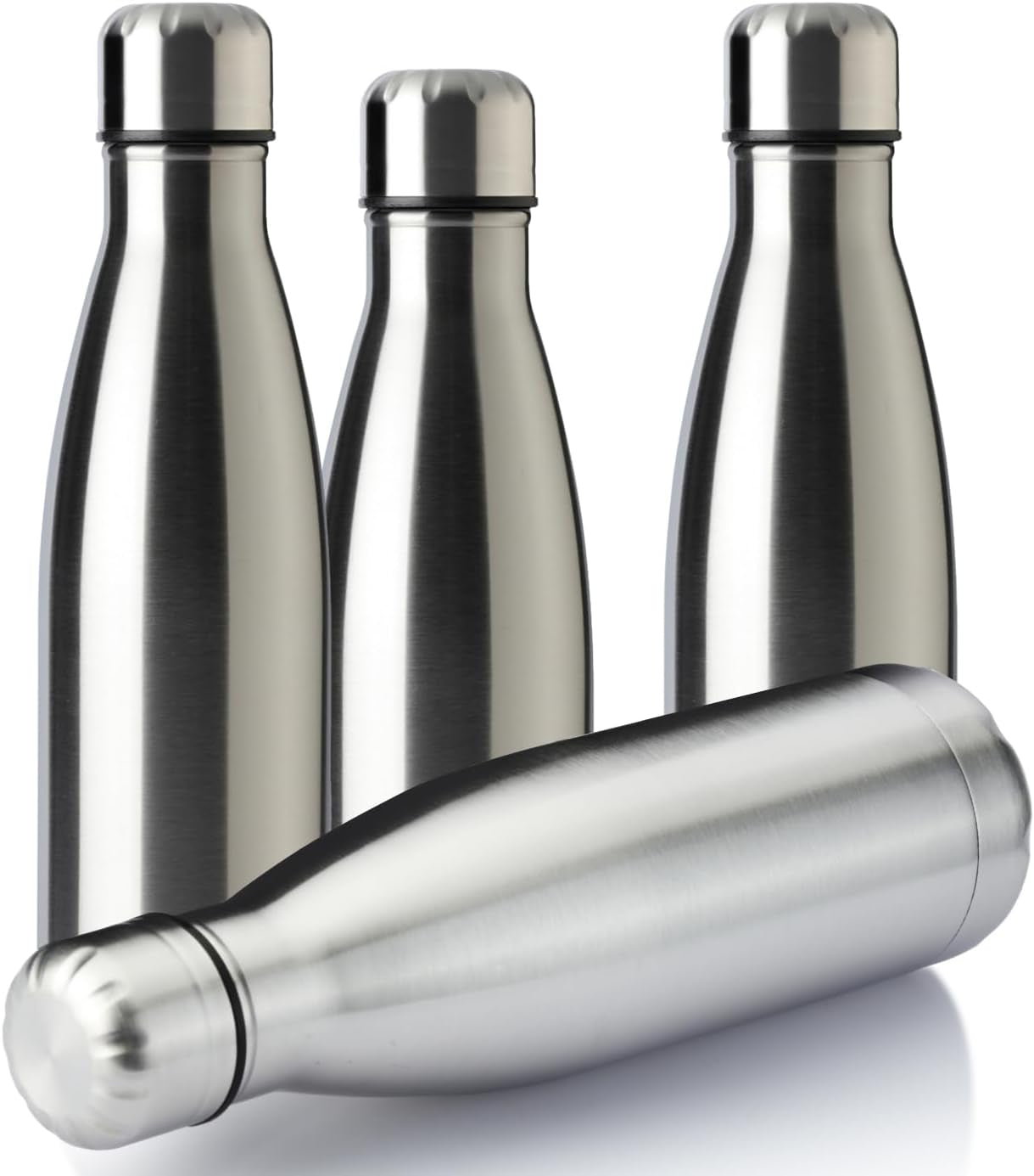 17Oz Sport Water Bottle 12 Pack Vacuum Insulated Stainless Steel Leak-Proof Double Wall Cola Shape Water Bottle,Keep Drinks Hot & Cold (Cold Gray,12 Pack)