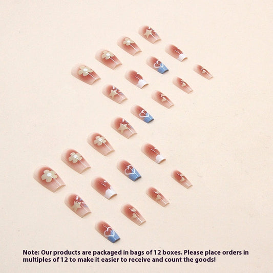 Female Versatile Mid-length Blush Fake Nail Patch