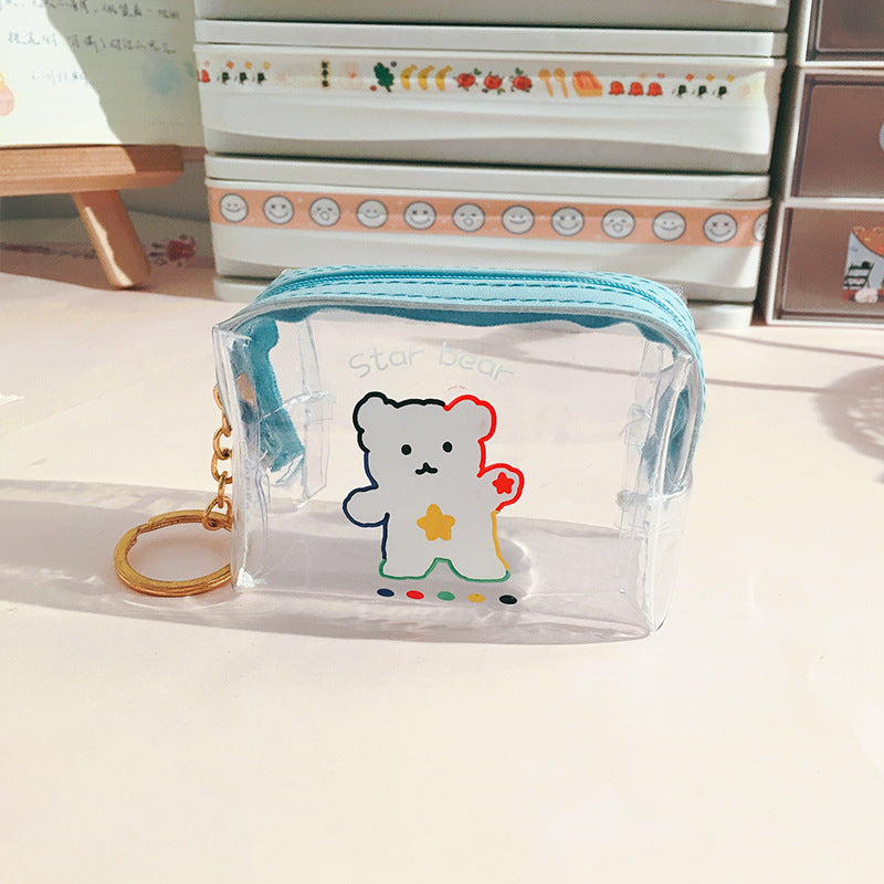 Girly Heart Transparent Zipper Coin Purse