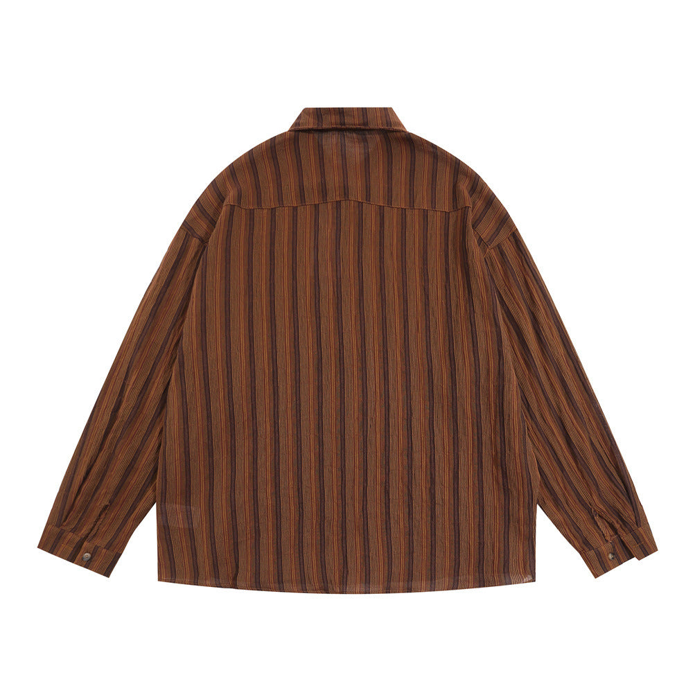 Japanese Leisure Shirt Outside Lapel Street American Style